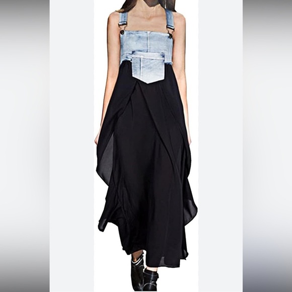 Women’s Maxi Jumper Dress Size M Black/Denim - Picture 3 of 8